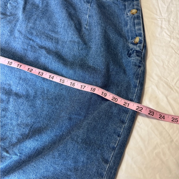 Vintage Eddie Bauer Denim Long Maxi Skirt Size 16 Button Side Slit 100% Cotton - Picture 6 of 6